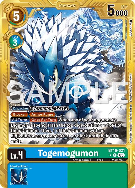 Togemogumon [BT16-021] (Gold Border) [Advanced Booster Digimon Generation] | Total Play