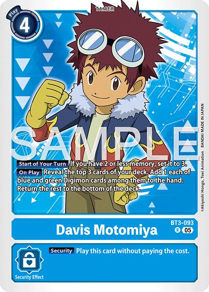 Davis Motomiya [BT3-093] (Reprint) [Advanced Booster Digimon Generation] | Total Play