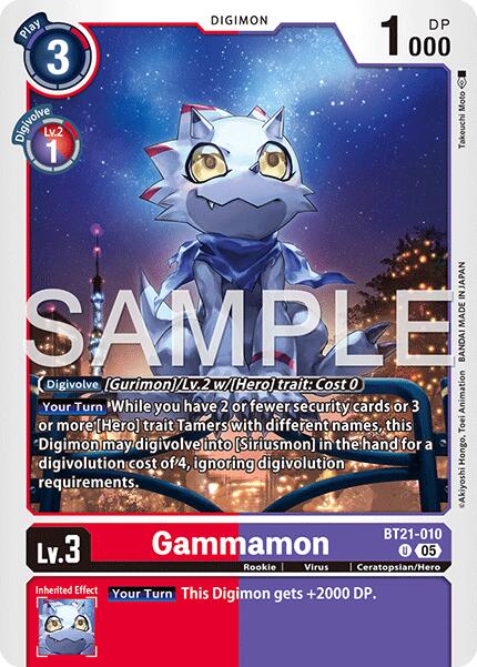 Gammamon [BT21-010] (Foil Reprint) [Advanced Booster Digimon Generation] | Total Play