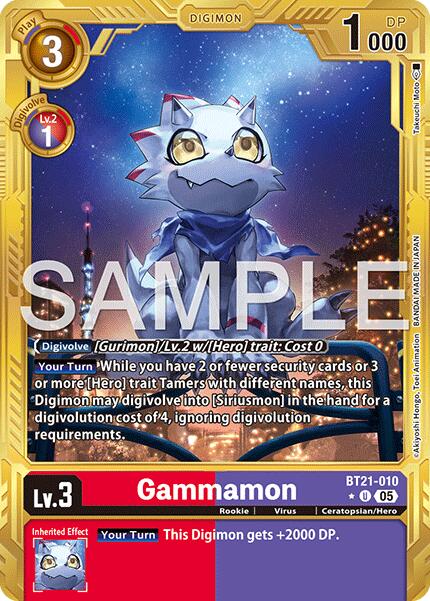 Gammamon [BT21-010] - BT21-010 (Gold Border) [Advanced Booster Digimon Generation] | Total Play