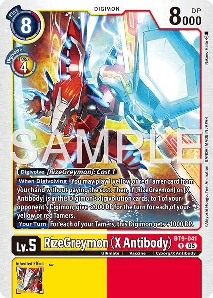 RizeGreymon [BT9-041] (X Antibody) (Reprint) [Advanced Booster Digimon Generation] | Total Play