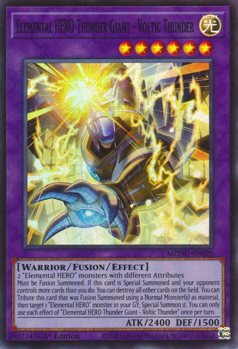 Elemental HERO Thunder Giant - Voltic Thunder [MZMU-EN029] Super Rare | Total Play