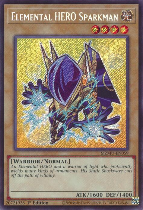 Elemental HERO Sparkman [MZMU-EN059] Secret Rare | Total Play