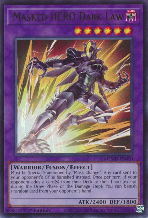 Masked HERO Dark Law [MZMU-EN070] Ultra Rare | Total Play