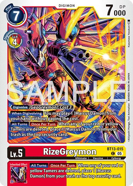 RizeGreymon [BT13-015] (Foil Reprint) [Advanced Booster Digimon Generation] | Total Play