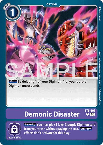 Demonic Disaster [BT5-106] (Foil Reprint) [Advanced Booster Digimon Generation] | Total Play