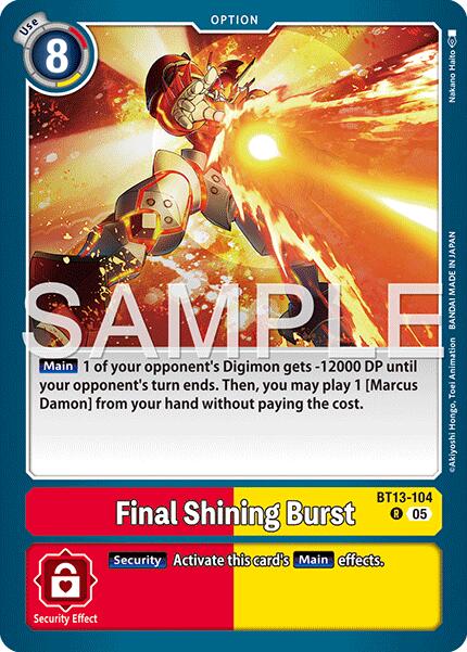 Final Shining Burst [BT13-104] (Reprint) [Advanced Booster Digimon Generation] | Total Play