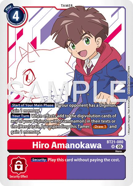 Hiro Amanokawa [BT21-080] - BT21-080 (Reprint) [Advanced Booster Digimon Generation] | Total Play