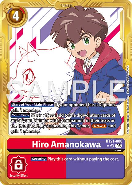 Hiro Amanokawa [BT21-080] (Gold Border) [Advanced Booster Digimon Generation] | Total Play