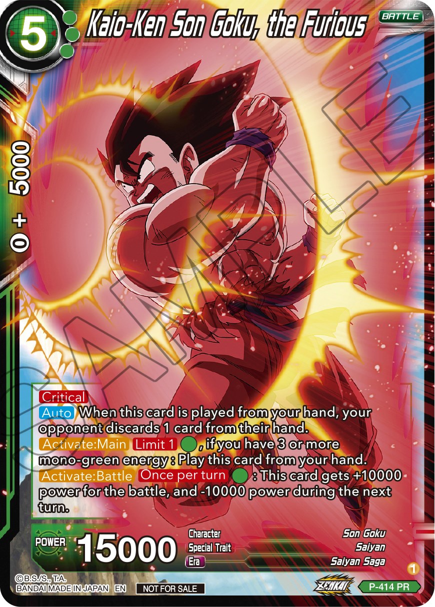 Kaio-Ken Son Goku, the Furious (Zenkai Series Tournament Pack Vol.1) (P-414) [Tournament Promotion Cards] | Total Play