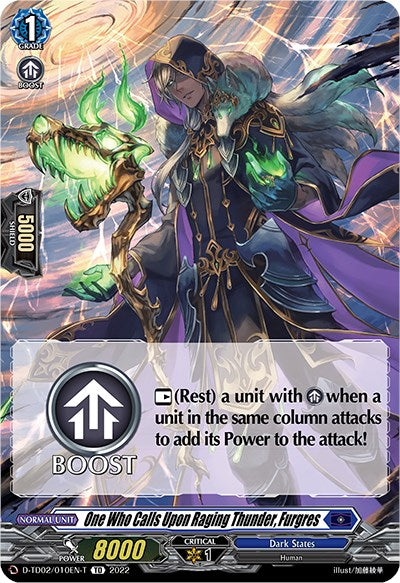 One Who Calls Upon Raging Thunder, Furgres (Tutorial Card) (D-TD02/010EN-T) [Michiru Hazama -Demonic Jewel Dragon of the Four Flames-] | Total Play