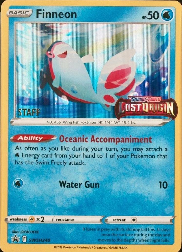 Finneon (SWSH240) (Prerelease Staff) [Sword & Shield: Black Star Promos] | Total Play