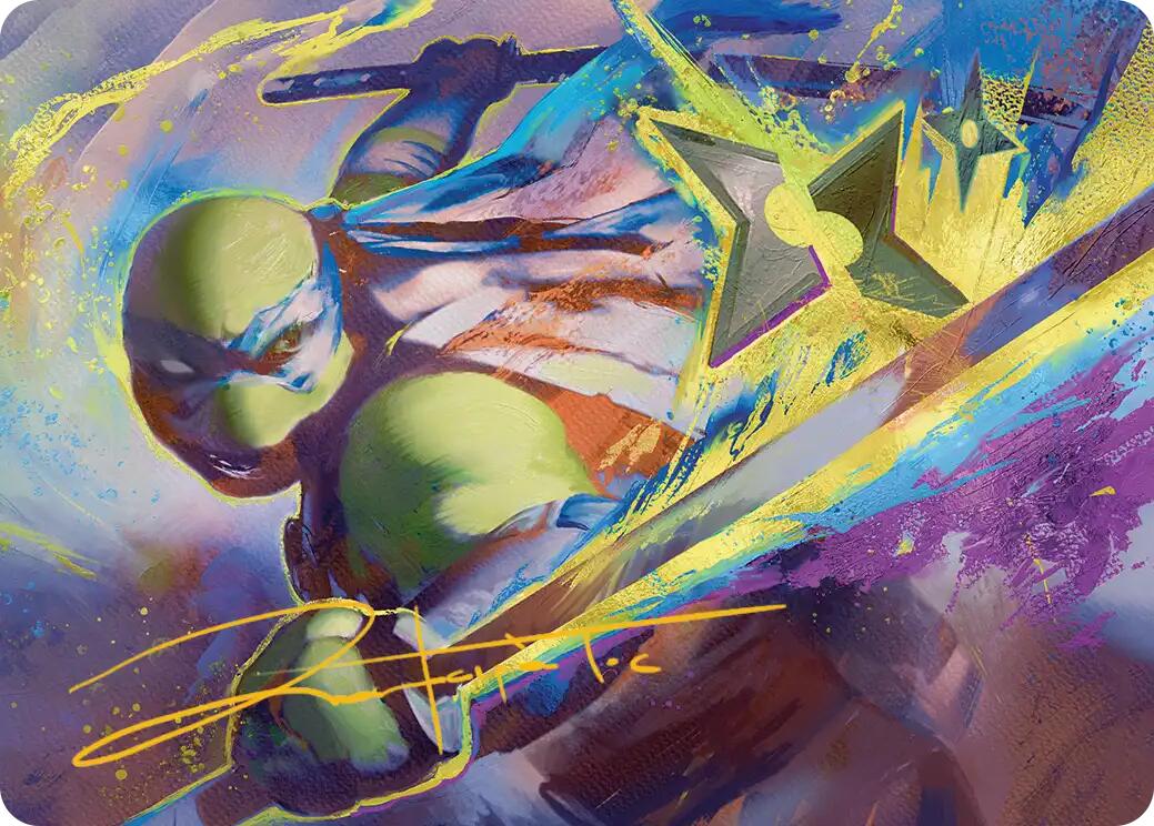Leonardo's Technique Art Card (Gold-Stamped Signature) [Teenage Mutant Ninja Turtles Art Series] | Total Play