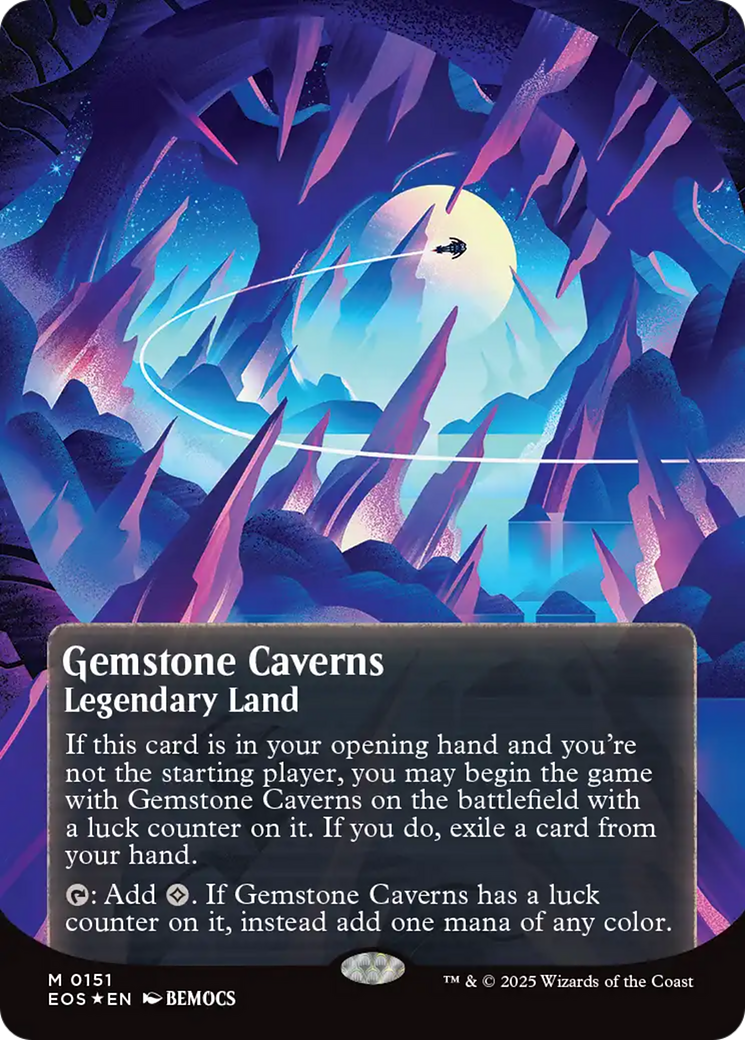 Gemstone Caverns (0151) (Borderless) (Galaxy Foil) [Edge of Eternities: Stellar Sights] | Total Play