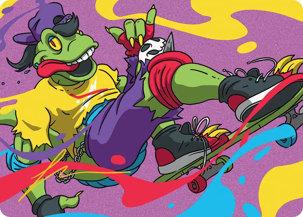 Mondo Gecko Art Card (Gold-Stamped Signature) [Teenage Mutant Ninja Turtles Art Series] | Total Play