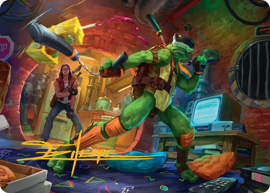 Michelangelo, Game Master Art Card (Gold-Stamped Signature) [Teenage Mutant Ninja Turtles Art Series] | Total Play