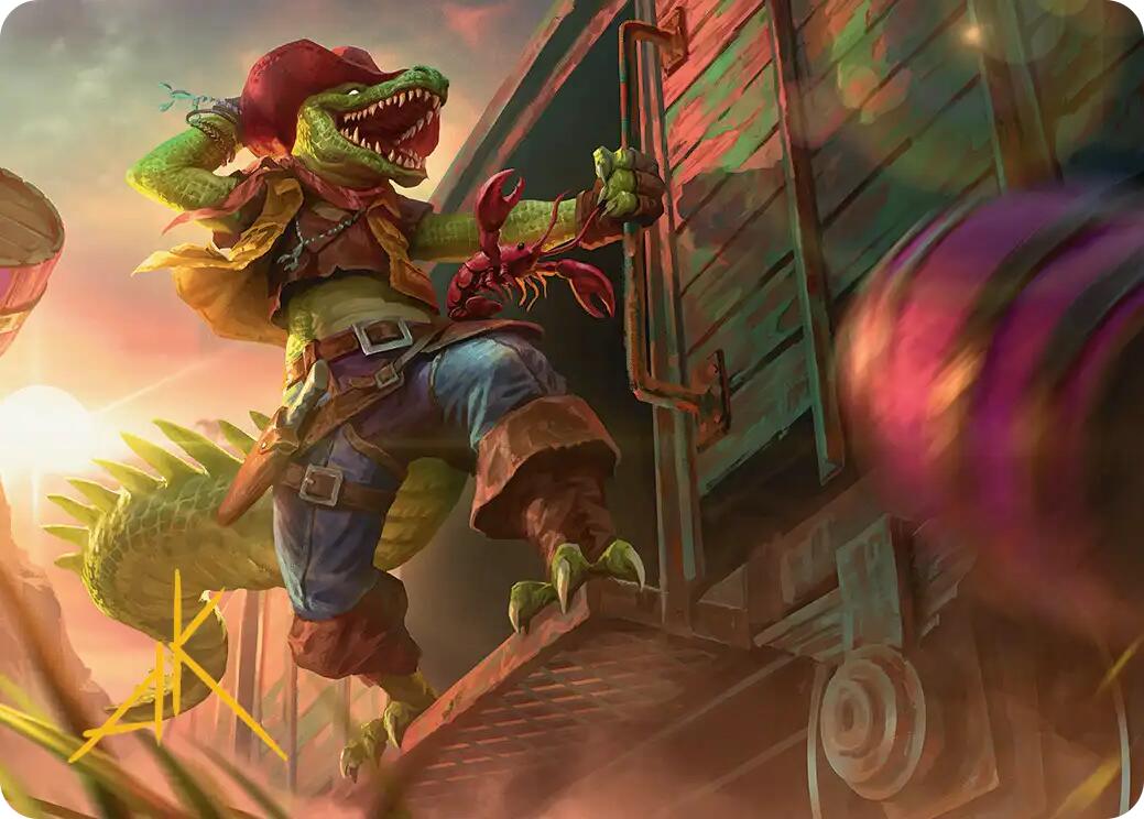 Leatherhead, Iron Gator Art Card (Gold-Stamped Signature) [Teenage Mutant Ninja Turtles Art Series] | Total Play