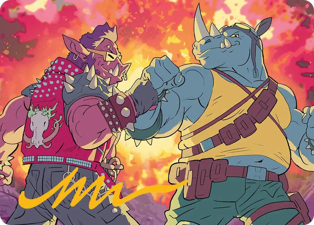 Bebop & Rocksteady Art Card (Gold-Stamped Signature) [Teenage Mutant Ninja Turtles Art Series] | Total Play