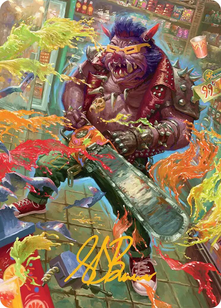 Bebop, Porcine Punk Art Card (Gold-Stamped Signature) [Teenage Mutant Ninja Turtles Art Series] | Total Play
