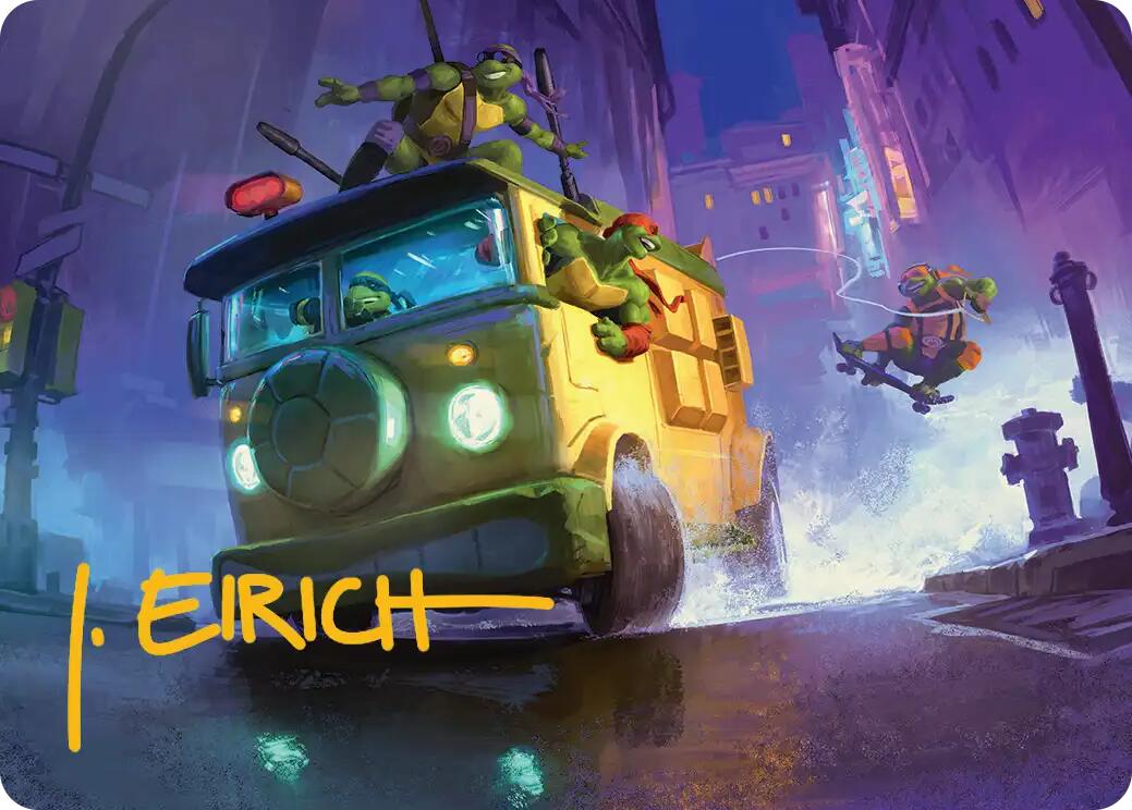 Turtle Van Art Card (Gold-Stamped Signature) [Teenage Mutant Ninja Turtles Art Series] | Total Play