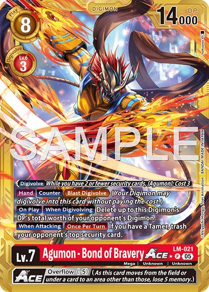 Agumon [LM-021] - Bond of Bravery ACE (Gold Border) [Advanced Booster Digimon Generation] | Total Play