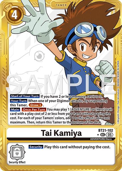 Tai Kamiya [BT21-102] (Gold Border) [Advanced Booster Digimon Generation] | Total Play