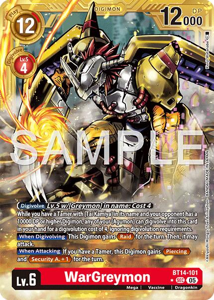 WarGreymon [BT14-101] - BT14-101 (Gold Border) [Advanced Booster Digimon Generation] | Total Play
