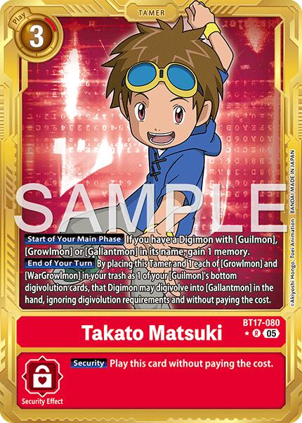 Takato Matsuki [BT17-080] (Gold Border) [Advanced Booster Digimon Generation] | Total Play