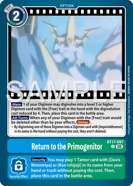 Return to the Primogenitor [BT17-097] (Foil Reprint) [Advanced Booster Digimon Generation] | Total Play