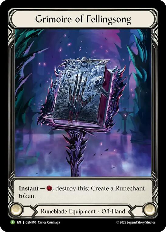 Grimoire of Fellingsong [GEM110] (GEM Pack 4)  Cold Foil | Total Play