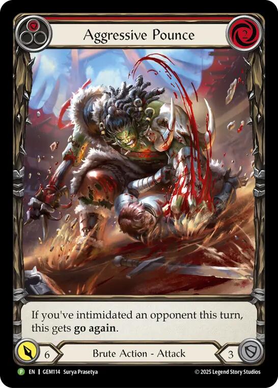 Aggressive Pounce (Red) [GEM114] (GEM Pack 4)  Rainbow Foil | Total Play