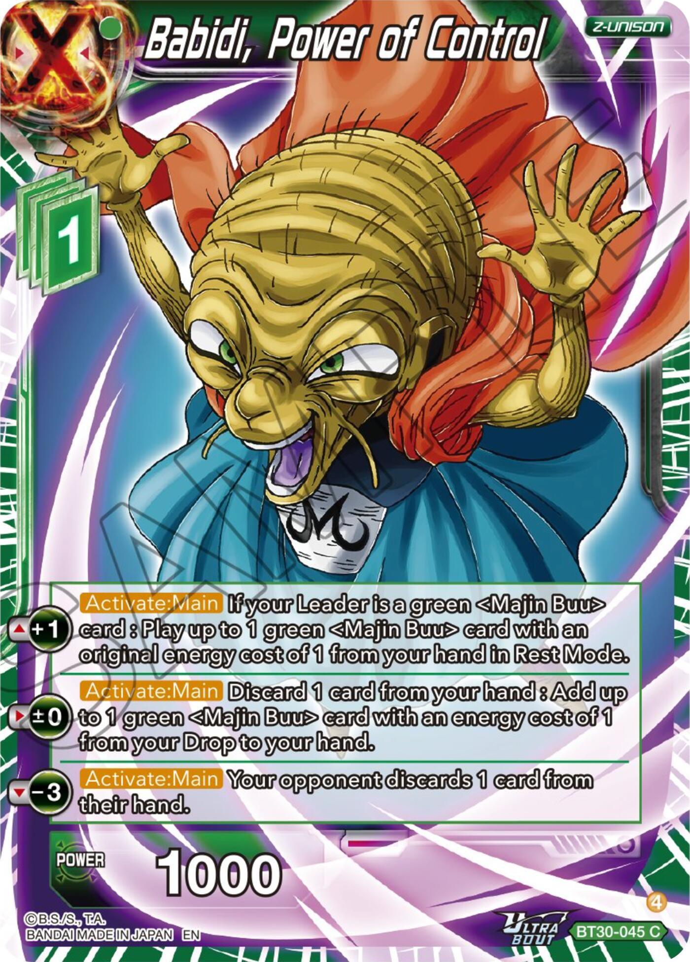 Babidi, Power of Control (BT30-045) [Three Glorious Fighters] | Total Play