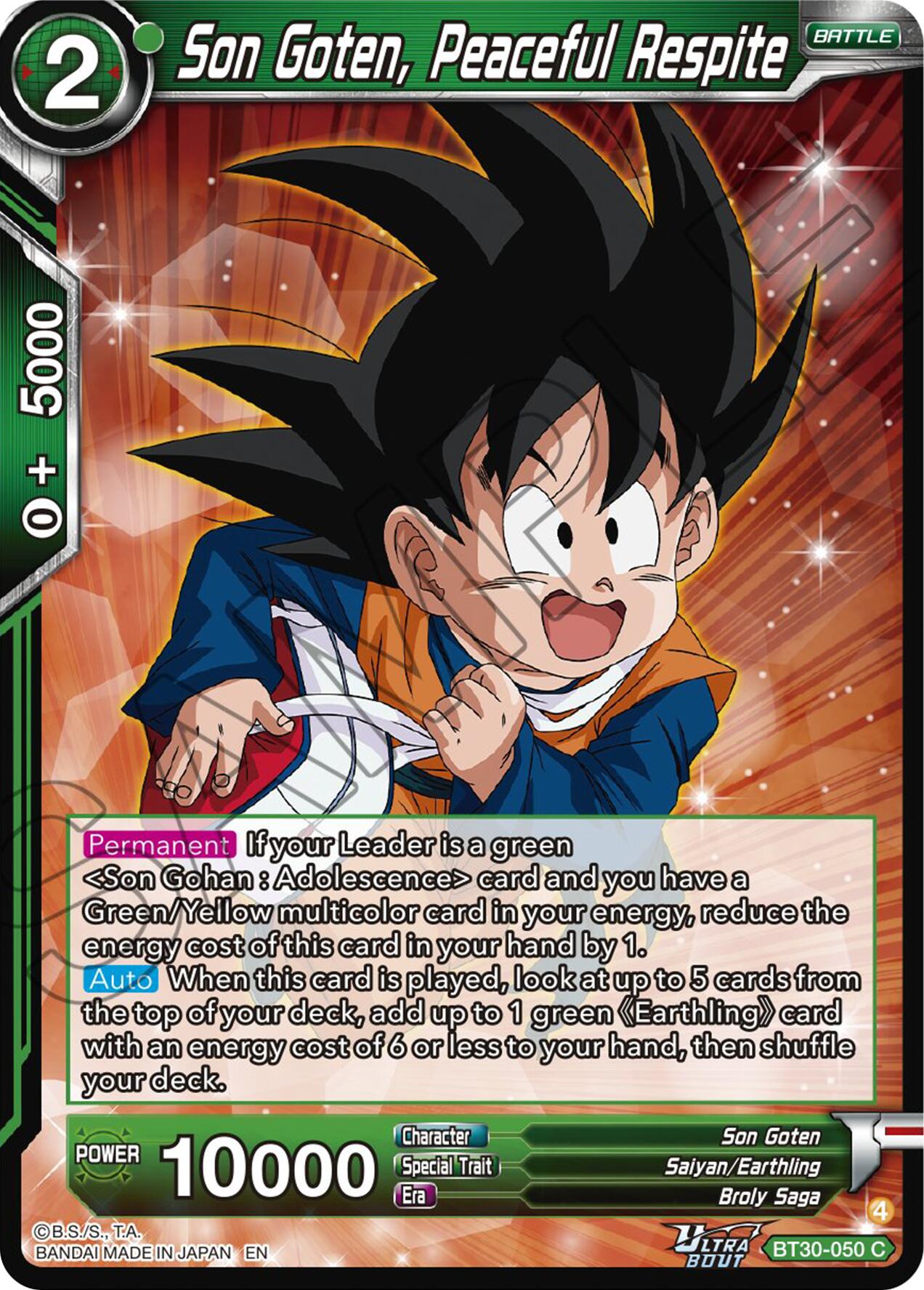 Son Goten, Peaceful Respite (BT30-050) [Three Glorious Fighters] | Total Play