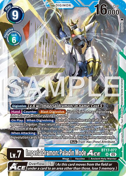 Imperialdramon: Paladin Mode ACE [BT17-077] (Reprint) [Advanced Booster Digimon Generation] | Total Play