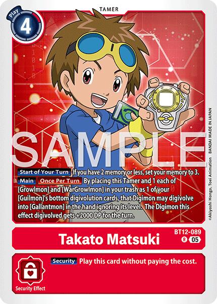 Takato Matsuki [BT12-089] (Reprint) [Advanced Booster Digimon Generation] | Total Play