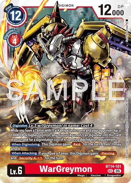 WarGreymon [BT14-101] (Reprint) [Advanced Booster Digimon Generation] | Total Play