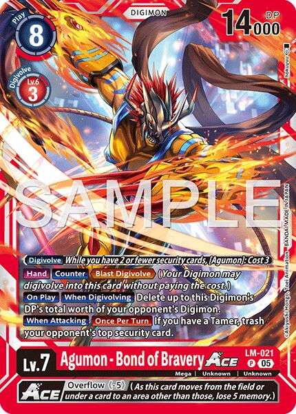 Agumon [LM-021] - Bond of Bravery ACE (Reprint) [Advanced Booster Digimon Generation] | Total Play