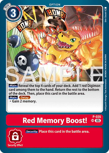Red Memory Boost! [P-035] (Reprint) [Advanced Booster Digimon Generation] | Total Play