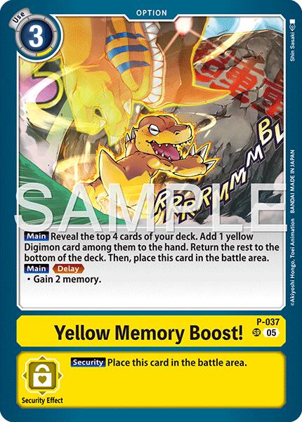 Yellow Memory Boost! [P-037] (Reprint) [Advanced Booster Digimon Generation] | Total Play