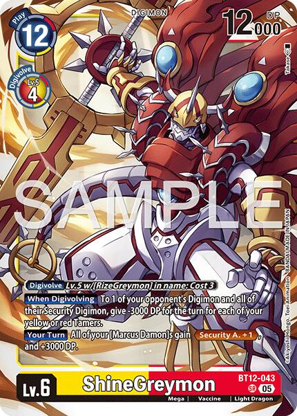 ShineGreymon [BT12-043] - BT12-043 (Reprint) [Advanced Booster Digimon Generation] | Total Play