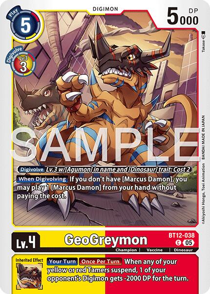 GeoGreymon [BT12-038] - BT12-038 (Reprint) [Advanced Booster Digimon Generation] | Total Play