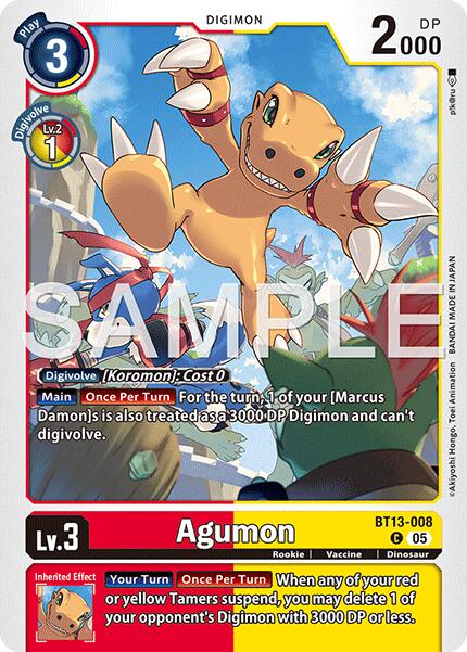 Agumon [BT13-008] - BT13-008 (Reprint) [Advanced Booster Digimon Generation] | Total Play