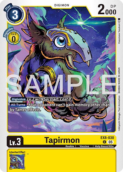 Tapirmon [EX8-030] (Reprint) [Advanced Booster Digimon Generation] | Total Play