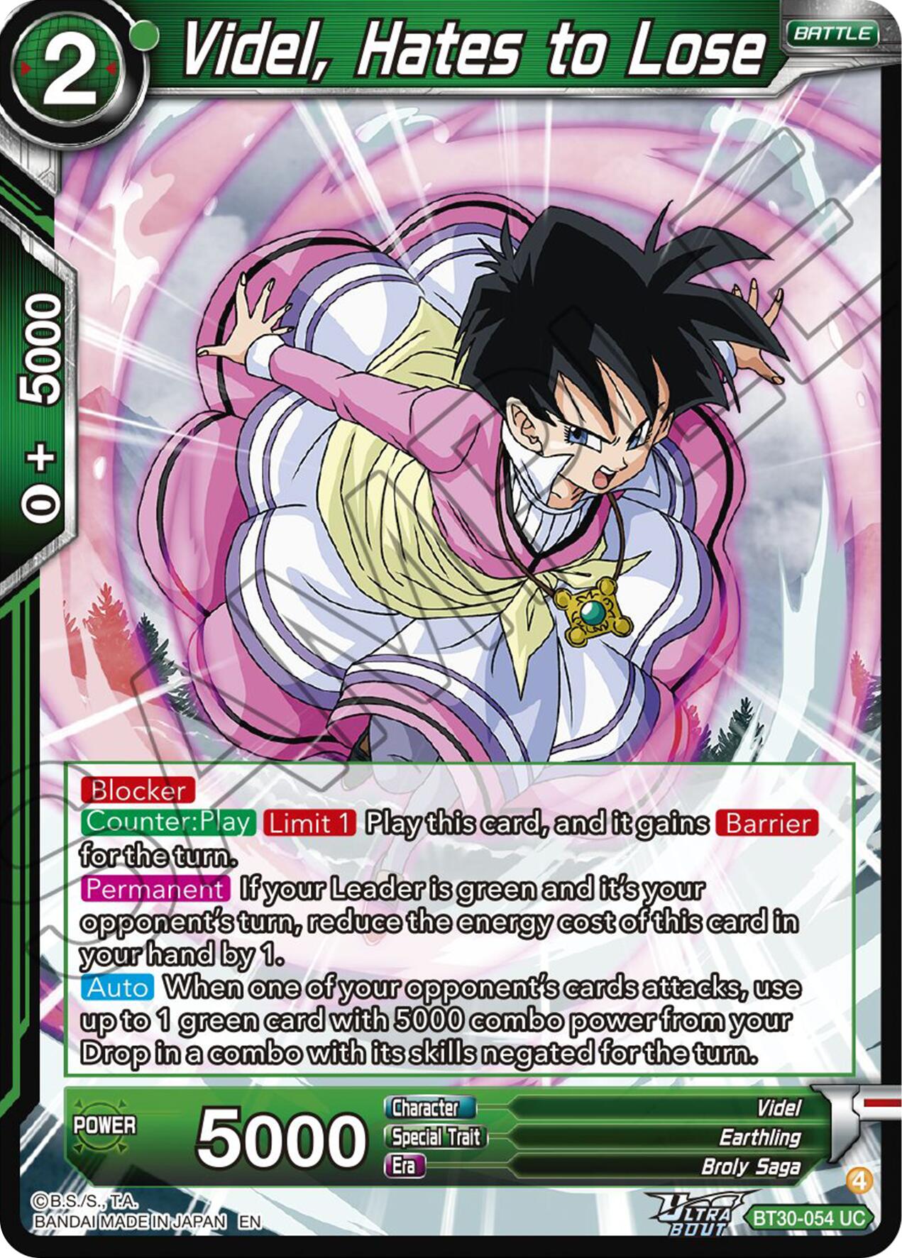 Videl, Hates to Lose (BT30-054) [Three Glorious Fighters] | Total Play
