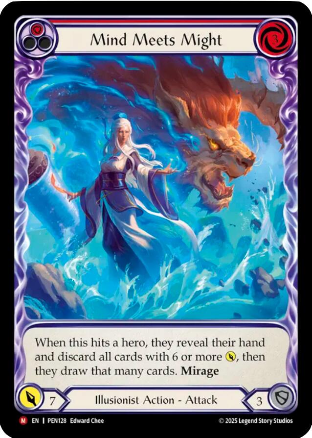 Mind Meets Might (Red) (Extended Art)) [PEN128] (Compendium of Rathe)  Rainbow Foil | Total Play