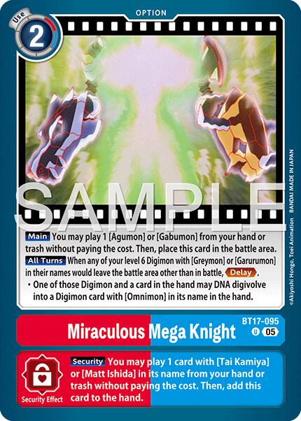 Miraculous Mega Knight [BT17-095] (Reprint) [Advanced Booster Digimon Generation] | Total Play