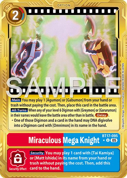 Miraculous Mega Knight [BT17-095] (Gold Border) [Advanced Booster Digimon Generation] | Total Play