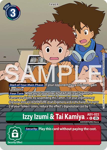 Izzy Izumi & Tai Kamiya [AD1-022] (Alternate Art) [Advanced Booster Digimon Generation] | Total Play
