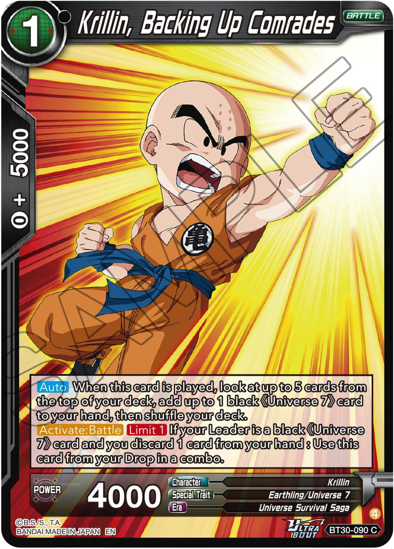 Krillin, Backing Up Comrades (BT30-090) [Three Glorious Fighters] | Total Play