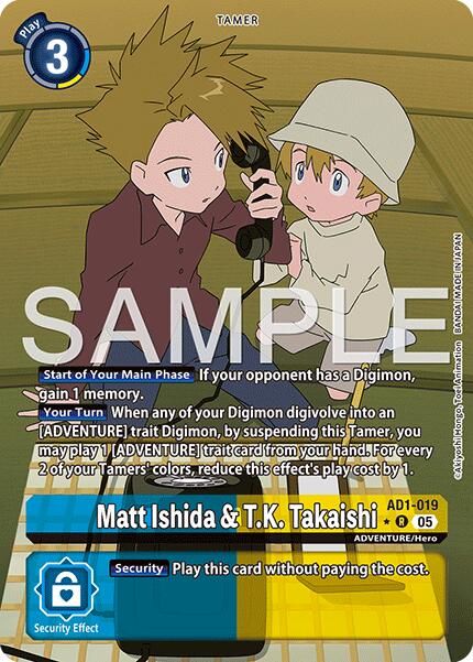 Matt Ishida & T.K. Takaishi [AD1-019] (Alternate Art) [Advanced Booster Digimon Generation] | Total Play